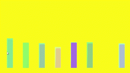 Depending on the size of my audio sound, I visualize it with jumping lines. The audio is the sound of a roller coaster.